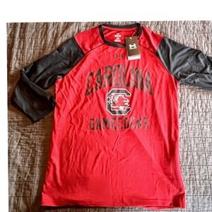 Under Armour South Carolina Gamecocks Red Raglan Long Sleeve Shirt Small NEW